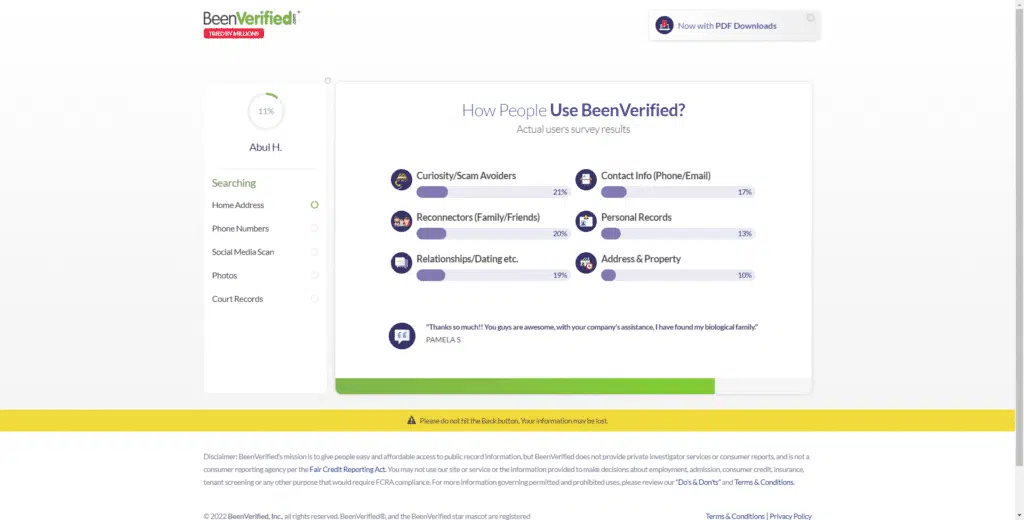 BeenVerified Free Trial - Special $1 Trial Offer 14 Search Button