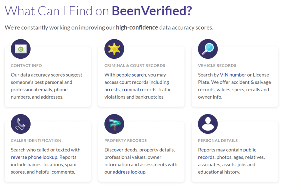 Beenverified Features