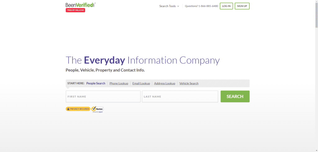 BeenVerified website. 