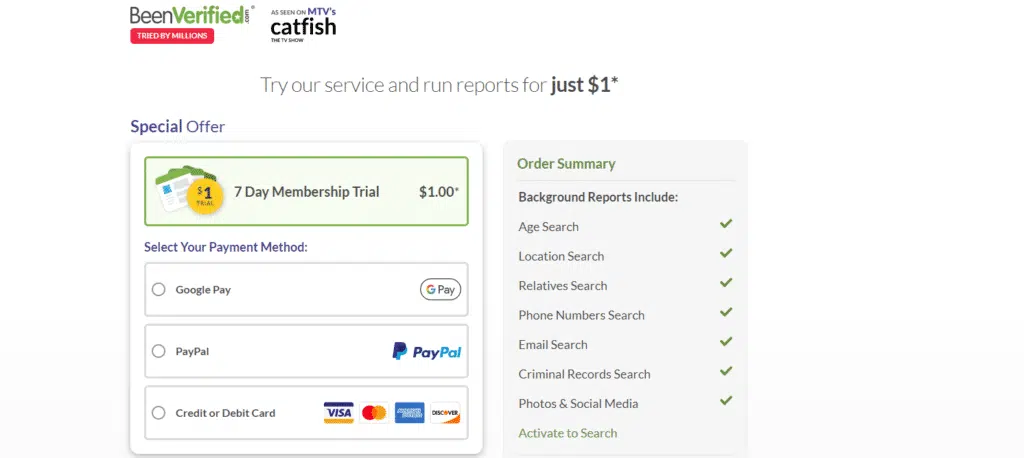 BeenVerified Free Trial - Special $1 Trial Offer 1 7 Day Membership Trial