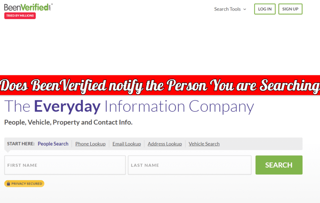 does beenverified notify the person you are searching