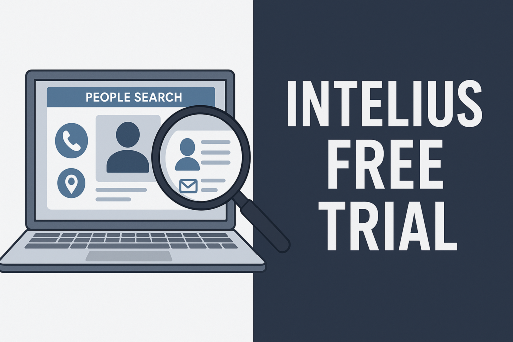Intelius free trial guide showing people search and background check concept